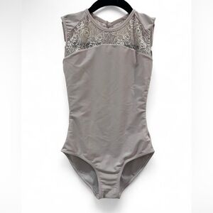 Elegant Lace-Trimmed Women's Bodysuit - Gray
